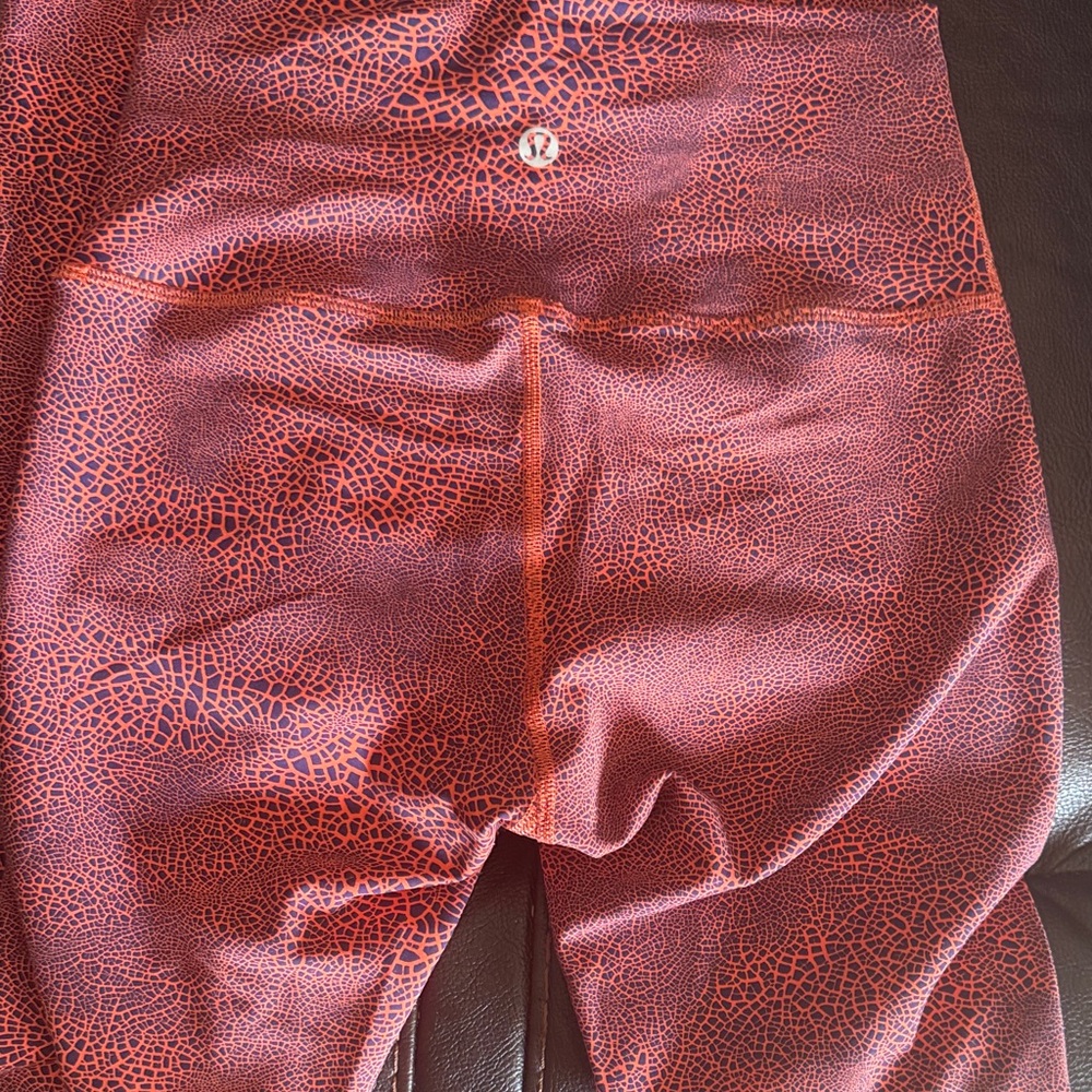 lululemon athletica Kids Red and Black Textured Leggings